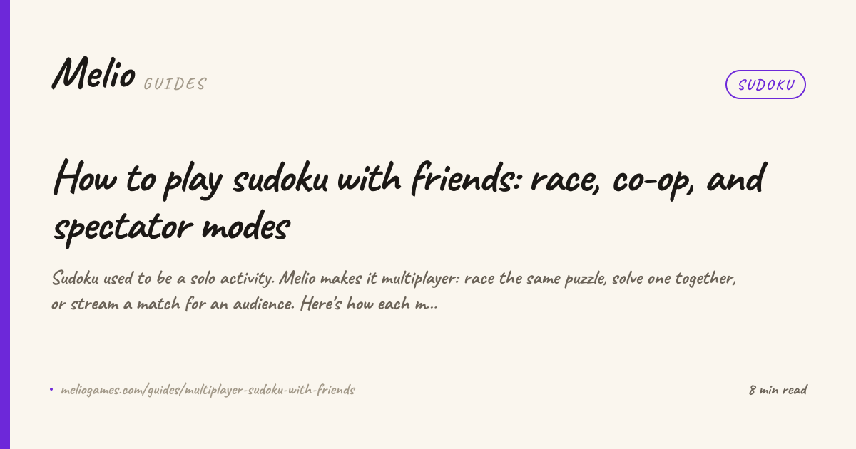How to play sudoku with friends: race, co-op, and spectator modes ...